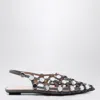Attico Dark Grey Grid Ballerina In Gray