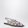 Attico Dark Grey Grid Ballerina In Gray