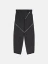 Attico Womens Dark Grey Zip-fastening Balloon-leg Cotton-blend Trousers In Blue