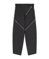 Attico Womens Dark Grey Zip-fastening Balloon-leg Cotton-blend Trousers In Blue