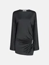 Attico Dark Grey Mini Dress In Black