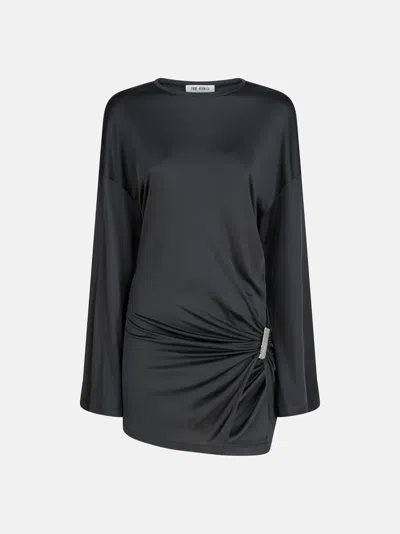 Attico Dark Grey Mini Dress In Gray