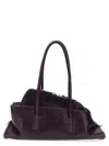 Attico Dark Purple La Passeggiata Small Shoulder Bag In Purple