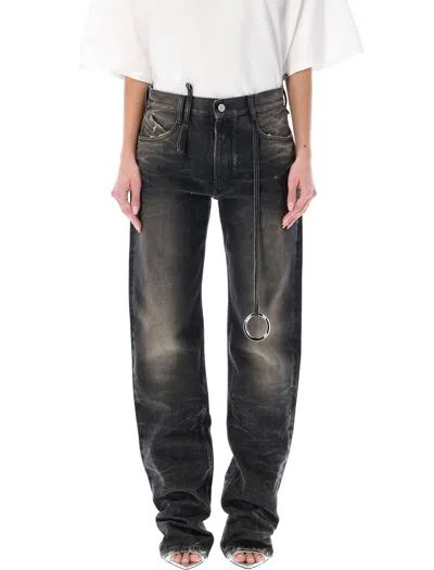Attico The  Denim Ring In Dark Sand