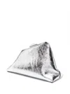 Attico Day Off Laminated Leather Shoulder Bag In Silver