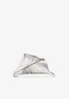 Attico Day Off Metallic Leather Clutch Bag In Silver