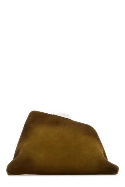 Attico Day Off Shoulder Bag In Olive Brown