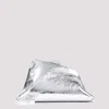 Attico Day Off Laminated Leather Shoulder Bag In Silver