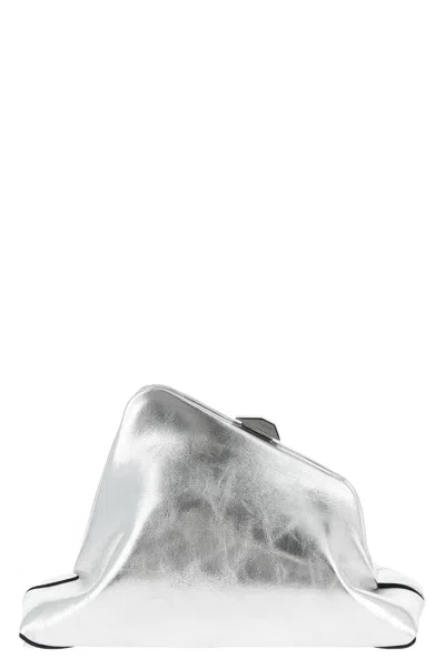 Attico 'day Off Small' Clutch In Silver