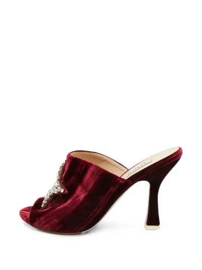 Pre-owned Attico Debbie Star-embellished Mules In Red