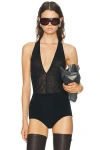 Attico Deep V Bodysuit In Black