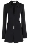 Attico Mini Dress With Deep V-neck In Black