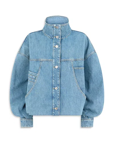 Attico Denim Bomber Jacket In Blue
