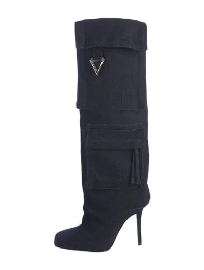Pre-owned Attico Denim Boots In Blue