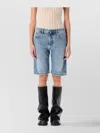 Attico Knee-length Cotton Boyfriend Mini Denim Shorts