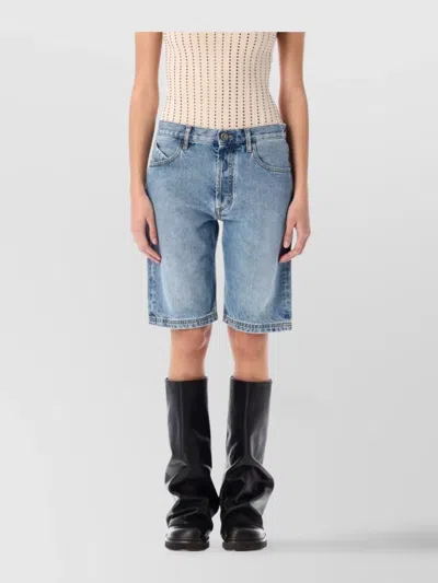 ATTICO DENIM BOYFRIEND SHORTS BELT LOOPS