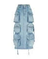 Attico Cargo Denim Skirt In Blue