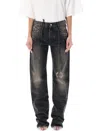 Attico The  Denim Ring In Dark Sand