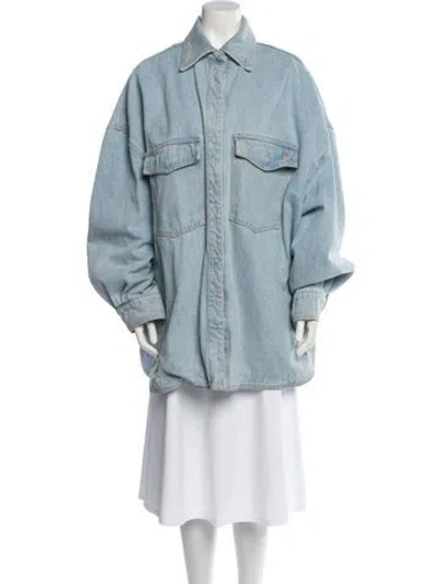 Pre-owned Attico Denim Jacket In Blue