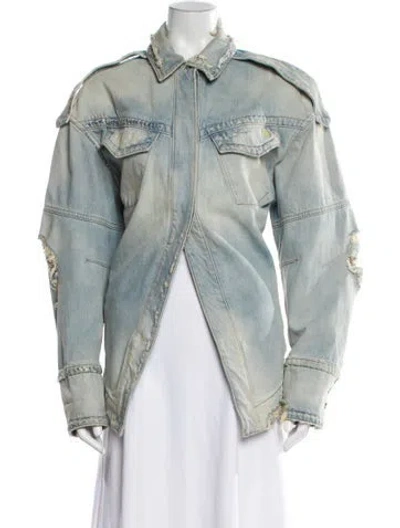 Pre-owned Attico Denim Jacket In Blue