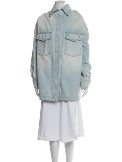 Pre-owned Attico Denim Jacket In Blue