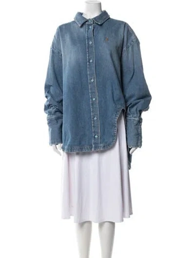 Pre-owned Attico Denim Jacket In Blue