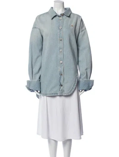 Pre-owned Attico Denim Jacket In Blue