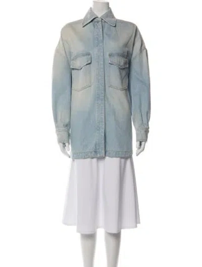 Pre-owned Attico Denim Jacket In Blue
