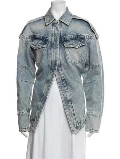Pre-owned Attico Denim Jacket In Blue