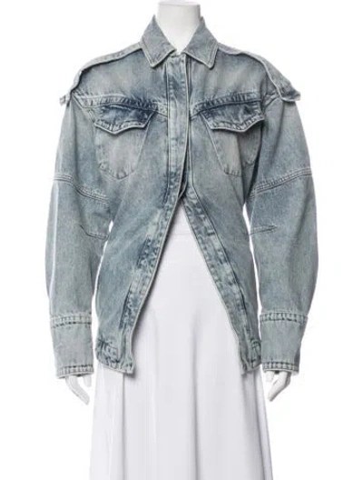 Pre-owned Attico Denim Jacket In Blue