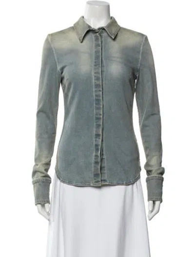Pre-owned Attico Denim Jacket In Blue