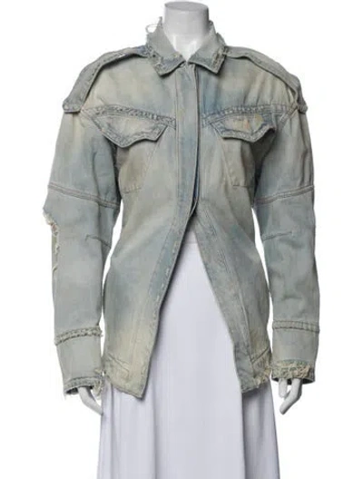 Pre-owned Attico Denim Jacket In Green