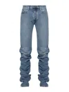 Attico Extra Long Denim Jeans For Tall Individuals In Azul