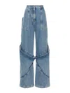 Attico Sky Blue Baggy Jeans With Large Pockets In Blue