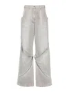 Attico Baggy Jeans With Pockets In Gris