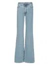 Attico Dione Long Flared Cotton Denim Jeans In Blue
