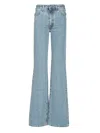 Attico Dione Long Flared Cotton Denim Jeans In Blue