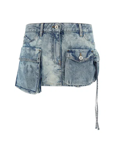 ATTICO DENIM MINI SKIRT