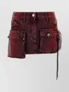 ATTICO DENIM MINI SKIRT FAY VELVET TEXTURE