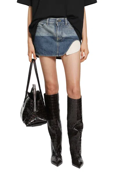 Attico Denim Mini Skirt In Multi