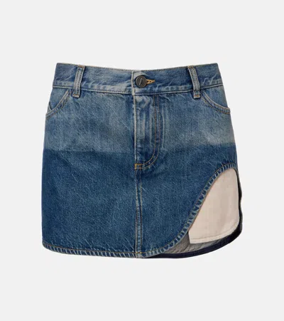 Attico Denim Miniskirt In Blue