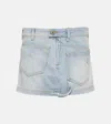 Attico Sky Blue Abra Mini Denim Skirt In Blue