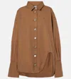 Attico Shirt Denim Jacket In Brown