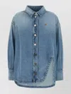 Attico Denim Oversize Shirt In Blue