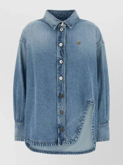 Attico Denim Oversize Shirt In Blue