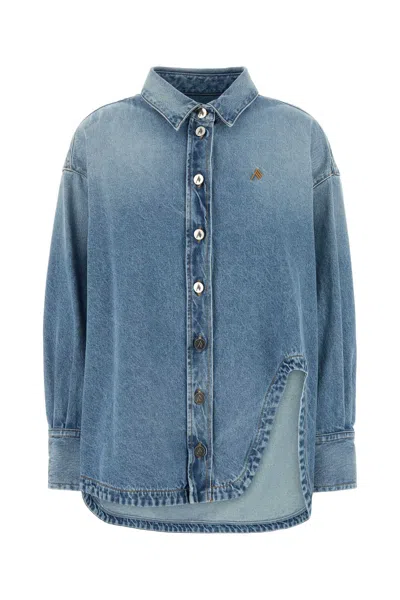 Attico Denim Oversize Shirt In Blue
