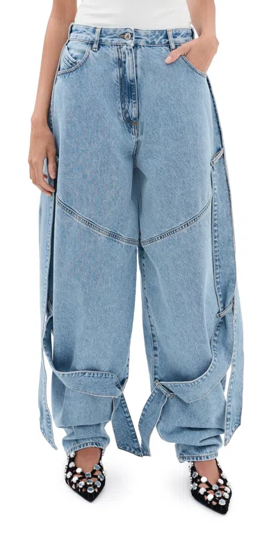 Attico Denim Pants Sky Blue