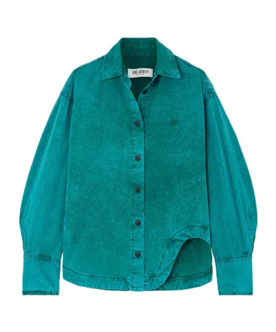 Attico Denim Shirt In Green