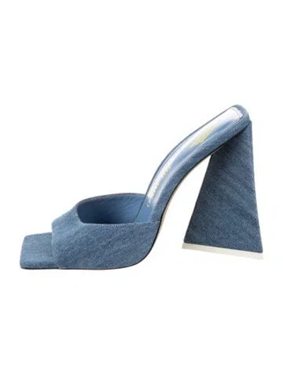 Pre-owned Attico Denim Slides In Blue