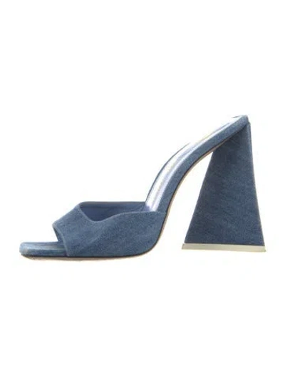 Pre-owned Attico Denim Slides In Blue
